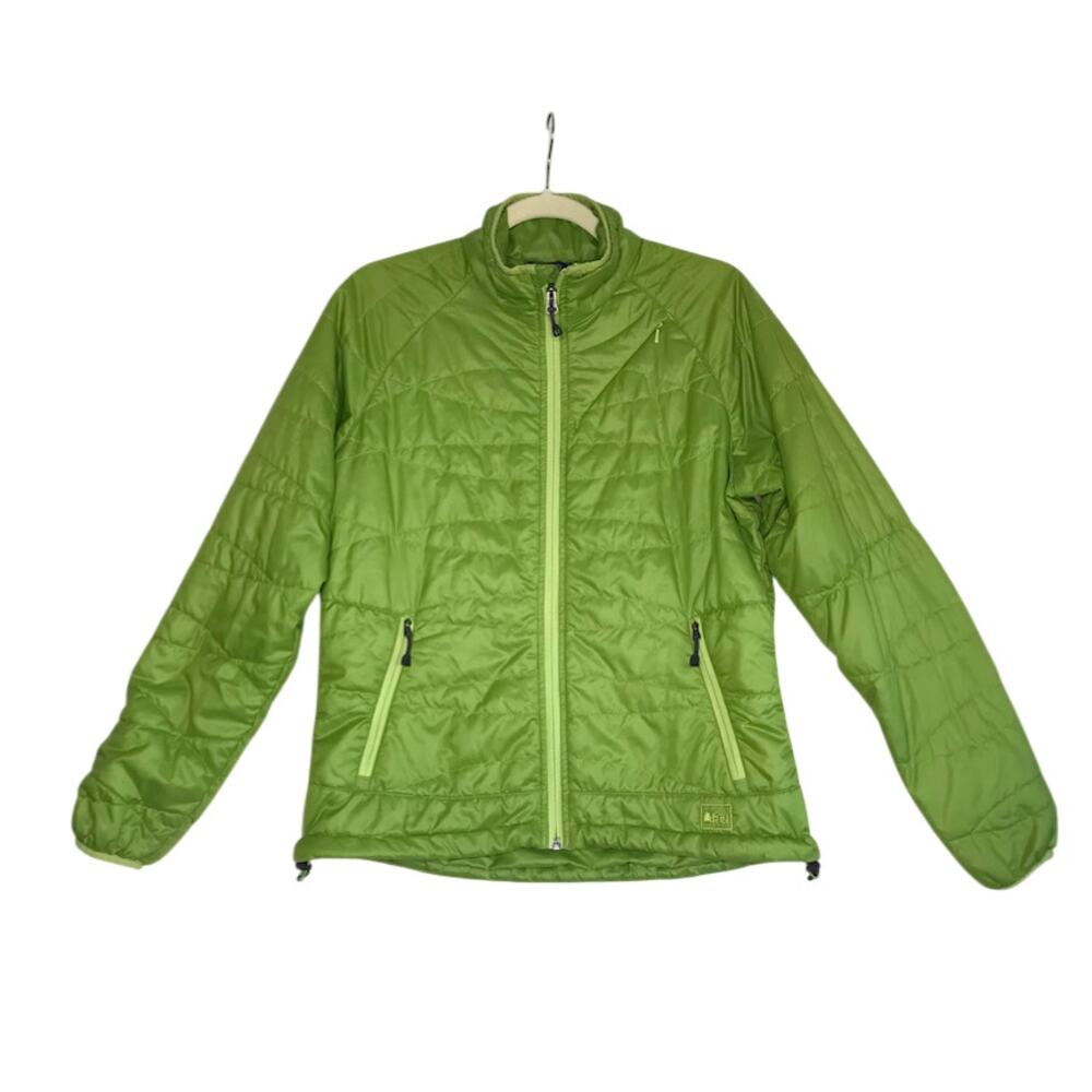 REI PrimaLoft Pertex Quantum Eco Full Zip Jacket Women M Green Outdoor Packable